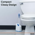 thumbnail image 4 of Superio Toilet Brush and Holder Set with Under Rim Lip Brush for Bathroom, Blue, 4 of 5