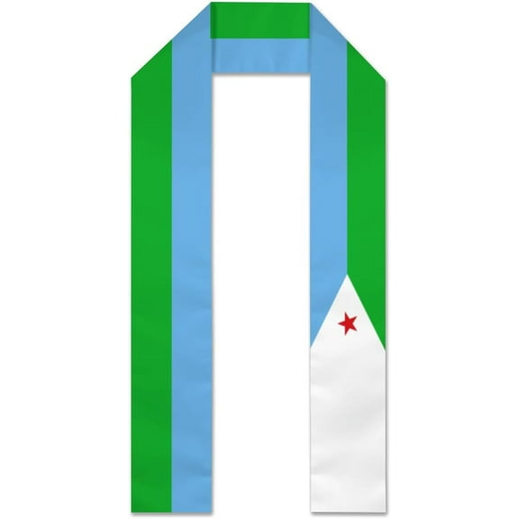 Djibouti Flag Graduation Stole Graduate Shawl Sash Scraf Gift For Abroad Student International Study (Square)