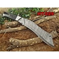 thumbnail image 7 of 15" Long Eagle Kukri Knife, 10" hand forged Damascus steel tang blade, Natural Bull horn scale with steel bolster, comes with Cow hide Leather sheath, 7 of 7
