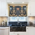 thumbnail image 5 of Yayeee Kitchen Curtains Tier Pair Light Filtering 27"x36" Rod Pocket Short Cafe Window Panel, Skeleton with Rainbow, 5 of 7