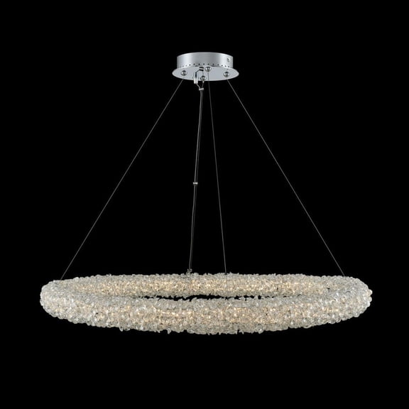 Elegant Chrome LED Pendant with Firenze Crystal