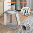 thumbnail image 4 of Small Cat Tree with Cat Play Tunnel Cat Tower Cat Scratching Post with Large Top Cat Perch and Scratching Board for Indoor Cats ShopWise Round, 4 of 7