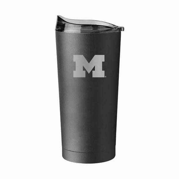 Logo Brands 171-S20PT-BLK-9 Michigan 20 oz Etch Black Powder Coat Tumbler