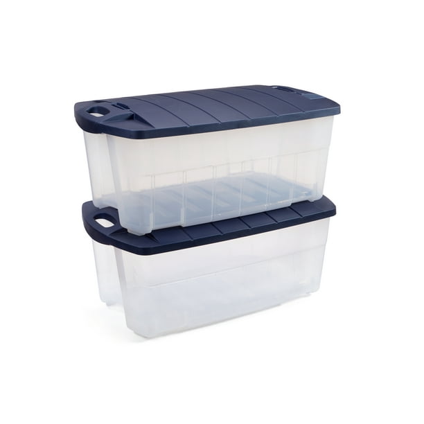Rubbermaid 28 Gallon Jumbo Storage Tote, Stackable, SnapTight Lid