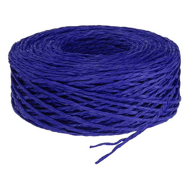 Unique Bargains 1 Roll Raffia Ribbon, 109 Yard Paper Twine String for Festival Gifts Wrapping, Dark Blue