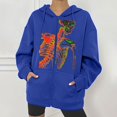 thumbnail image 2 of Sudaderas con capucha con estampado de características de patrón de temperatura somatosensorial de Halloween de otoño/invierno para mujer Pompotops FGAJ22369, 2 of 5