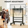 thumbnail image 3 of TAVR Furniture Heavy Duty Mobile TV Cart for 50-90 inch Large TVs up to 200 lbs, Height Adjustable Rolling TV Stand with Shelf for Living Room, Office, 3 of 9