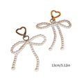 thumbnail image 3 of Pearl Bowknot Charm Heart Keychains Sweet Cute Pendant Ornament Keyring Backpack Decoration Jewelry for Women Girls Silver, 3 of 4