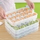 thumbnail image 4 of Refrigerador Caja de almacenamiento de la bola de masa hervida de mantenimiento fresco Cuatro capas Organizador de soporte de contenedor de bola de masa apilable portátil (transparente), 4 of 5