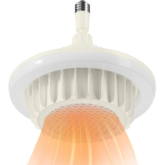 Ceiling Fan With LED Light,600W Bathroom Heater Fan,with Remote Screw-in For E27 Base,PTC Ceramic Fast Warm