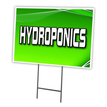 HYDROPONICS 12"x16" Yard Sign & Stake | Advertise Your Business | Stake Included Image On Front Only | Made in The USA