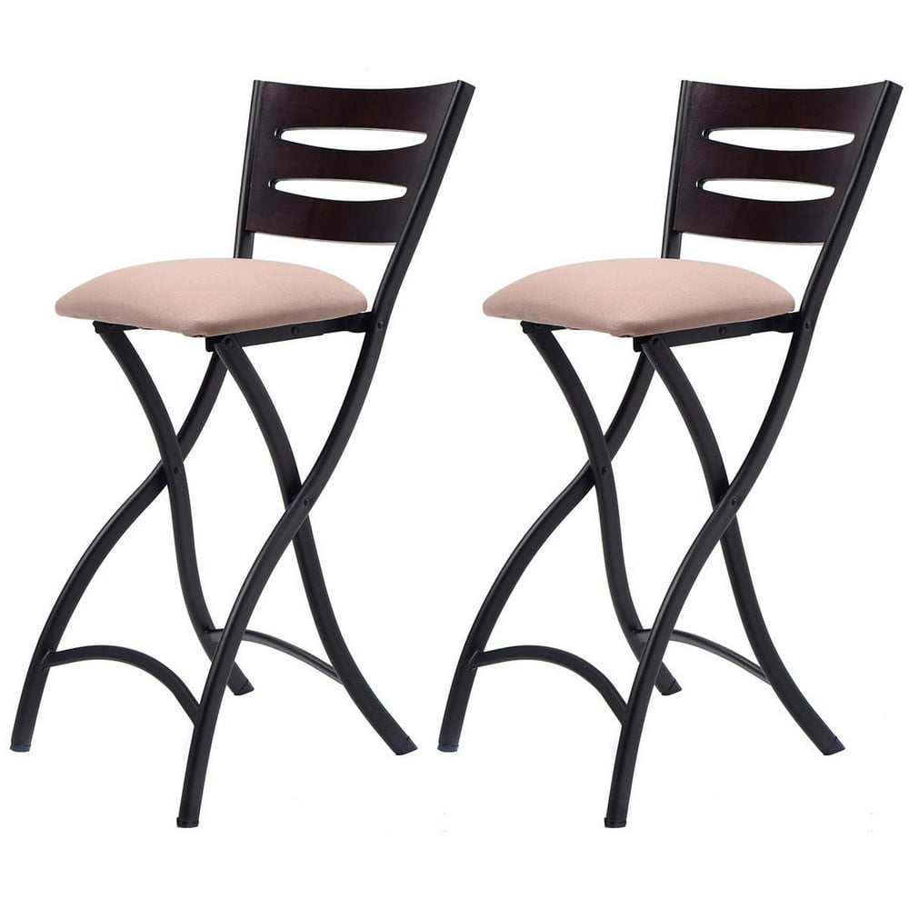Gymax 2PC Folding Bar Stools Dining Pub Chair - Walmart ...