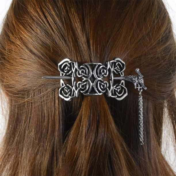1pc Women Vintage Celtics Hair Clips Metal Hair Stick Slide Holder Viking  Runes Dragon Hairpins Hair Accessories