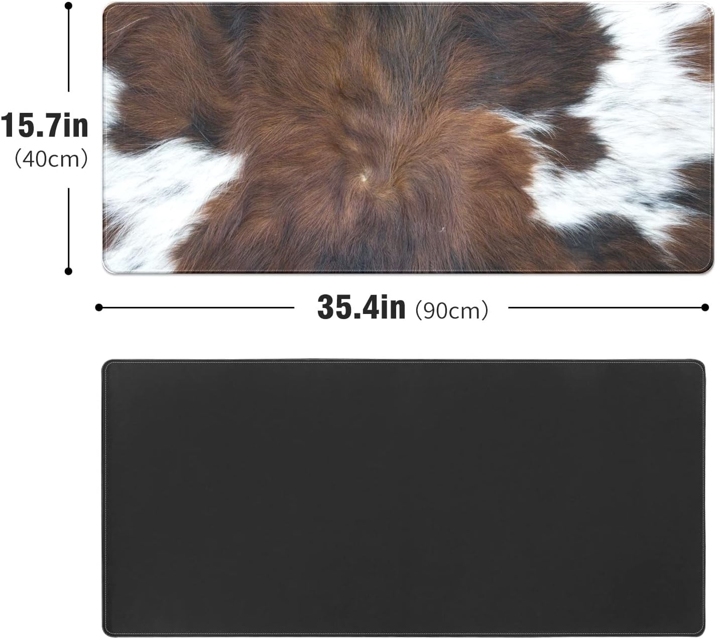 Brown Cowhide Desk Mat, Desk Accessory, Cute Workspace, Trendy Workspace, Trendy, 35.4x15.7in Large Gaming Mouse Pad, Cute Desk Topper, Pretty Desk Pad