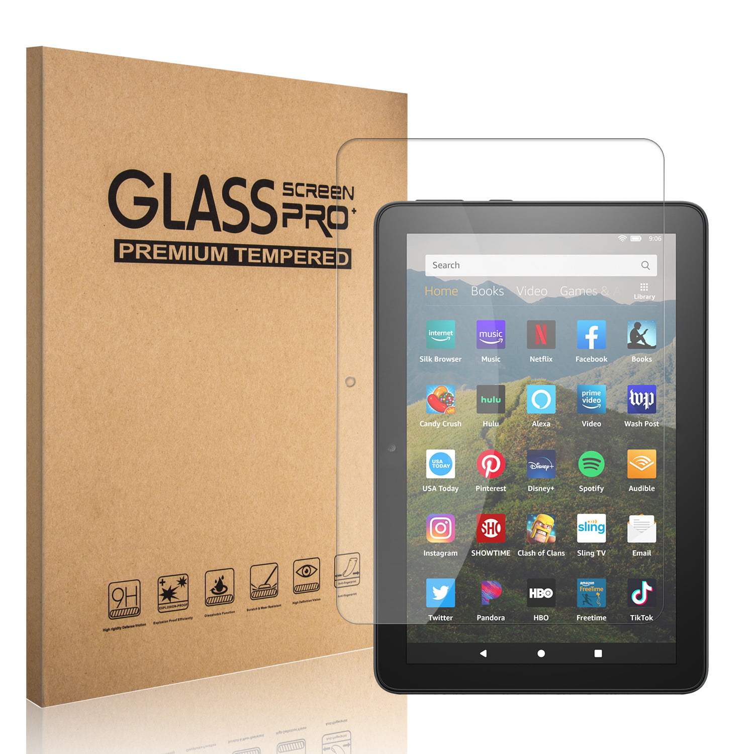 4th Gen 2014 Tempered Glass Screen Protector For Amazon Kindle fire HD 8.9" 