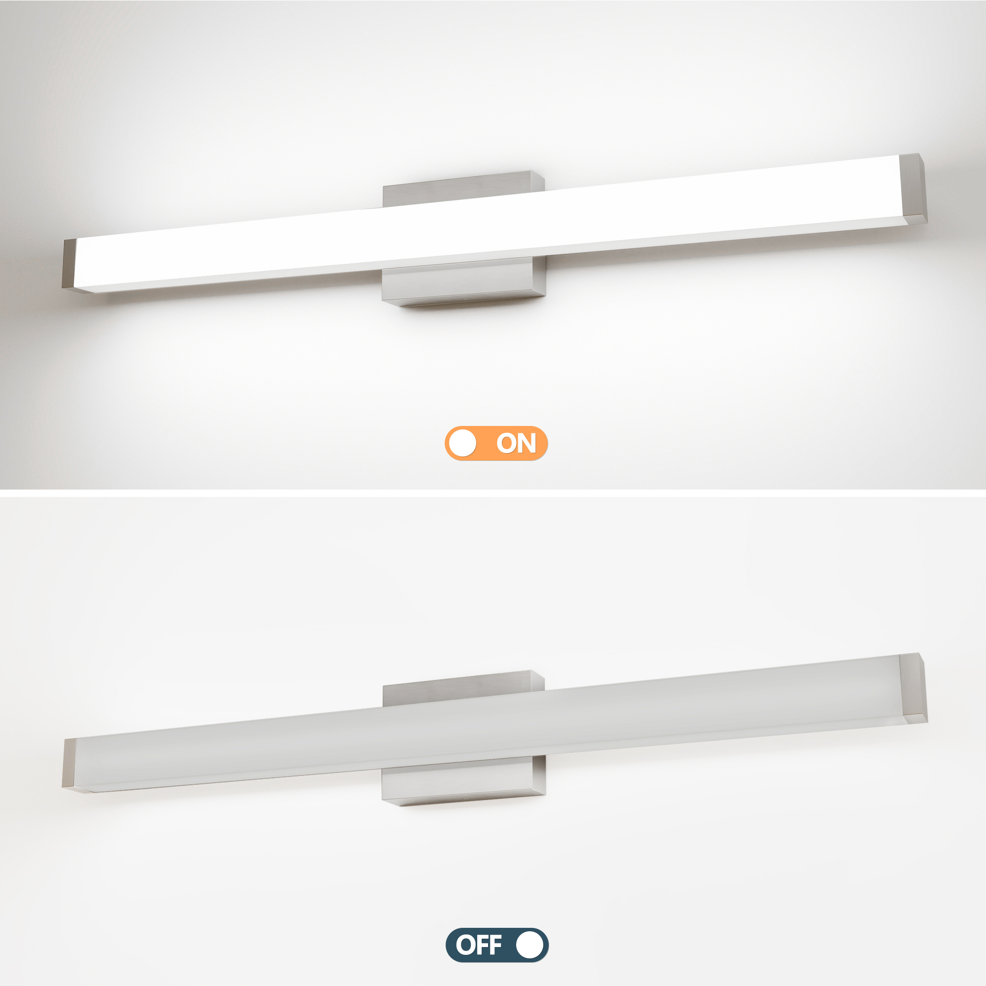 Leumius 33" Bathroom Vanity Light, Over Mirror Bathroom Vanity Light for Mirror Shower Bathroom Hallway Porch Chrome