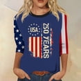 thumbnail image 2 of Trgacdwlo 1776-2026 250th Anniversary USA Shirt Flag Stars Print 4th of July Shirts for Women Patriotic Independence Day Red White and Blue Women's Graphic T Shirts Blue L, 2 of 6