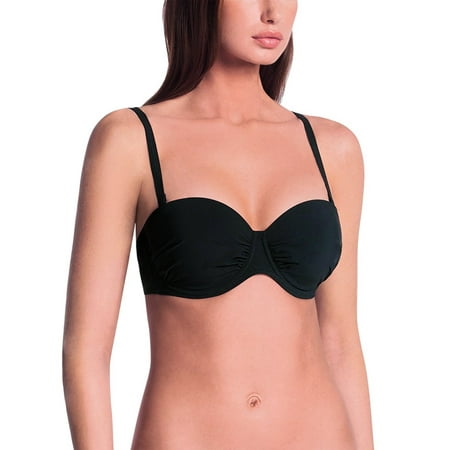 Rosa Faia Womens Cosima Underwired Bikini Top  12C  Black