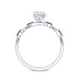 thumbnail image 2 of Lab Grown Diamond Designer Engagement Ring with Sapphire, 14K White Gold, US 7.00, 2 of 8