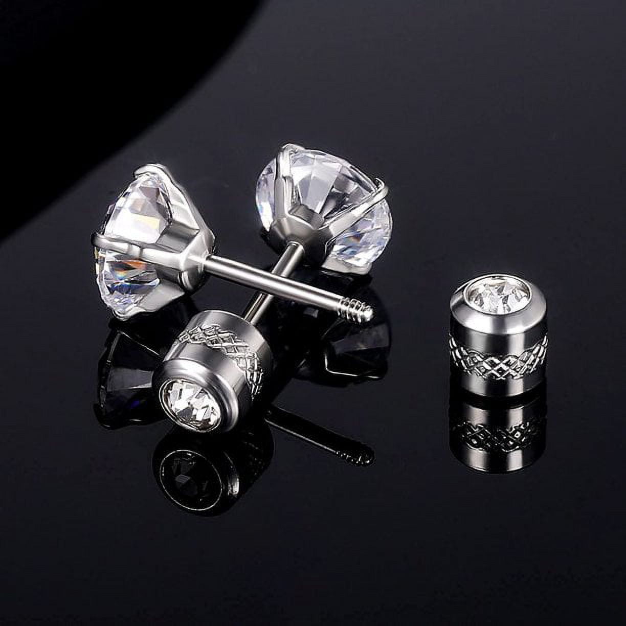 Titanium stud earrings screw on sale back