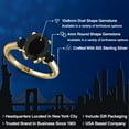 thumbnail image 2 of Gem Stone King 2.94 Ct Oval Black Onyx 18K Yellow Gold Plated Silver Ring, 2 of 6