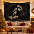 thumbnail image 3 of Gothic Sugar Skull Couple Portrait with Black Lace and Burgundy Roses, Romantic Gothic for Dark Academia Lovers, Wall Art Decor Halloween Gift Tapestry Wall Hanging for Living Room and Bedroom, 3 of 7