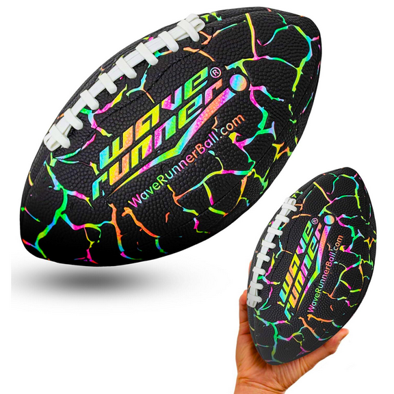 Wave Runner Grip It Waterproof Junior Size Football, 9.25-Inch, Durable Double-Laced, Ideal for Beach, Pool, and Outdoor Games Tie-dye