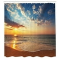 thumbnail image 3 of Ambesonne Scenery Shower Curtain, Sea Honeymoon Travel, 69"Wx70"L, Blue Yellow Brown, 3 of 5
