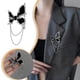 thumbnail image 2 of Broche metálico con borlas negras para mujer, estilo dulce y fresco, para trajes de mujer mayores, accesorios de moda, 2 of 7