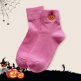 thumbnail image 2 of Huowey Halloween Socks For Men Women Crew Socks Pumpkin Ghost Witch Pattern Halloween Gift Fall Winter Comfort Festival Party Socks,Pink, 2 of 7