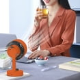 thumbnail image 5 of Mouliraty Portable Desktop Fan, Infinitely Adjustable Gears Strong Wind Quiet Work Fan for Home Bedroom Office Dorm Desk Indoor Outdoor Summer Gift, Orange, 5 of 6