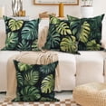 thumbnail image 4 of Dashan Tropical Palm Leaves Throw Pillow Covers 18x18 Set of 4,Summer Botanical Decorative Pillow Cases for Bedroom Sofa Couch, 4 of 6