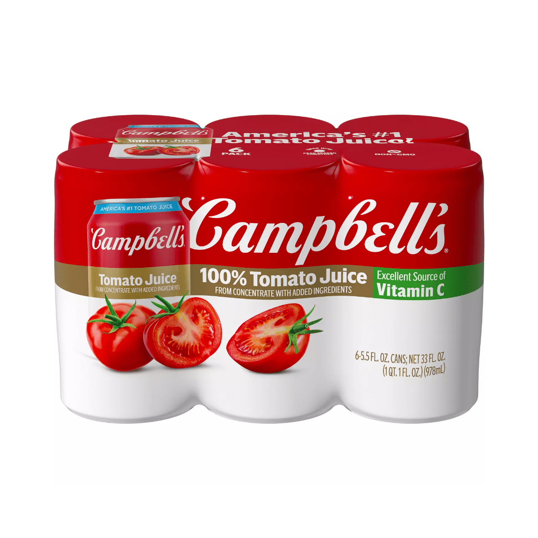 Campbell's 100% Tomato Juice, 6 pk-pack of 2