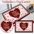 thumbnail image 2 of Giyblacko Valentine's Day Carpet Valentine's Day Indoor & Outdoor Door Mat Low Profile Resist Dirt Rug Durable and Washable Absorb Water -Slip Entryway 40 X 60CM, 2 of 7