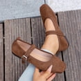 thumbnail image 5 of Vibrex Runing Casual Fashion Walking Slip On Sneakers Lightweight Breathable Shoes Womens Mary Jane Flats with Strap Square Toe Dressy Shoes, 5 of 9