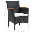 thumbnail image 4 of vidaXL 7 Piece Garden Dining Set Poly Rattan Black, 4 of 5