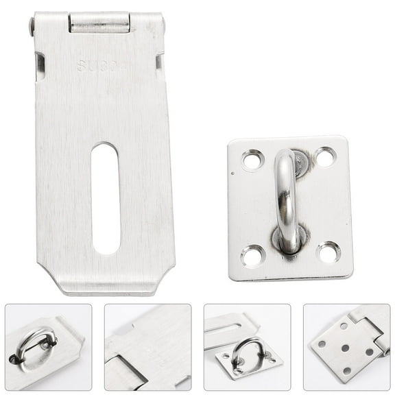GOOHOCHY 3pcs Thickened Stainless Steel Padlock Hasps Lock Latch Door Clasp Hasp Fitting Accessories (3inch, 4inch, 5inch)