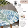 thumbnail image 3 of Blue Green Leaf Round Tablecloth for 55-60 Inch Tables, Fitted Table Cover with Elastic Edge, Summer Vintage Watercolor Plant Waterproof Outdoor Table Cloth Protector for Patio Garden Dinner Picnic, 3 of 9