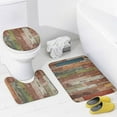thumbnail image 4 of Shower Curtain Sets for Bathroom Sets, Wood and Fallen Leaves Pattern Printed on Shower Curtain Set with Rugs and Accessories, Suitable for Small Bathroom Gym Guest Bath, 72 x 72 inches, 4 of 8