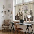 thumbnail image 5 of Vintage Flowers Kitchen Curtain for Berdoom Living Room Cafe 54 Inch Length, Birds Retro Elegant Farmhouse Rustic Tiers Curtains Light Filtering Drapes Rod Pocket Window Treatment 2 Panels 52"Wx54"L, 5 of 8