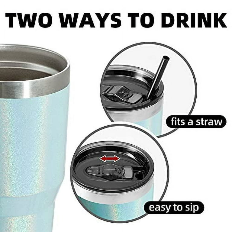 30 oz Tumbler Lids with Drinking Straws, Fits for