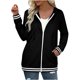 thumbnail image 1 of Blusa de chaqueta de manga larga con capucha y cremallera de color sólido para mujer Fridja  fhghd3611, 1 of 8