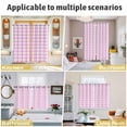 thumbnail image 6 of Pink Grid Kitchen Curtains Short 54 Inch Length, Checkered Plaid Gingham Lattice Trellis Print Grommet Top Bedroom Living Room Curtains, Light Filtering Cafe Curtain Drapes 2 Panels Set 84''x54'', 6 of 9