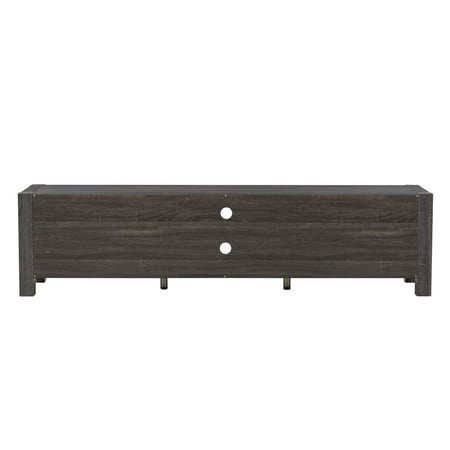 CorLiving - Joliet Duotone TV Bench for TVs up to 95" - Distressed Carbon Grey, Black Duotone