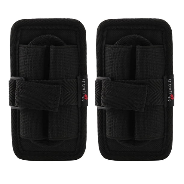 2X Outdoor para Linterna Conjunto de Linterna de Nylon Duradero Pu360 Clip Giratorio Estuche Portátil para Cinturón de Tamaño Ajustable Juego de Linterna