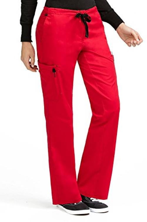Med Couture Women's 'MC2' Full Elastic Layla Scrub Pant, Red, XXXLarge