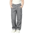 thumbnail image 6 of Tfken Child Soft Comfy Pants School Daily Wear Girls Cargo Pants With Pockets School Uniform Loose Trendy Kids Classic Clothes Size 11-12 Years Gray, 6 of 7