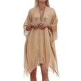 thumbnail image 1 of Cape à Franges Filigrane pour Femmes avec Poignets Couleur Unie Écharpe Fine Transparente, 1 of 5