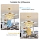 thumbnail image 2 of Ventilador de techo FIDGRA Fandelier de 42 pulgadas con luz LED regulable dorada, 2 of 9