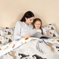 thumbnail image 4 of Homewish Halloween Witch Pumpkin Twin Comforter Sets, Sketch Ghost Bedding Set, Cream Orange Black, Pumpkin Bat Reversible, 2pcs 1 Comforter and 1 Pillowcase, 4 of 6